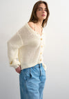 TOPSHOP Emelie Open Stich Cardigan, Cream
