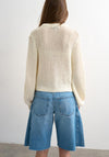 TOPSHOP Emelie Open Stich Cardigan, Cream