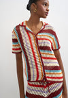 TOPSHOP Gerdi Crochet Knit Short Sleeve Shirt, Multi
