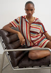 TOPSHOP Gerdi Crochet Knit Short Sleeve Shirt, Multi