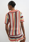 TOPSHOP Gerdi Crochet Knit Short Sleeve Shirt, Multi