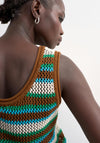 TOPSHOP Guru Knit Striped Vest Top, Multi-Coloured