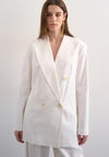 TOPSHOP Gulla Chuck Single Breasted Blazer, White