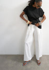 TOPSHOP Susann High Rise Wide Leg Trousers, White
