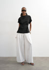 TOPSHOP Susann High Rise Wide Leg Trousers, White