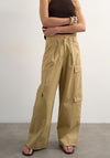 TOPSHOP Zoe Wide Leg Cargo Trousers, Beige