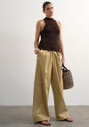 TOPSHOP Zoe Wide Leg Cargo Trousers, Beige