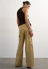 TOPSHOP Zoe Wide Leg Cargo Trousers, Beige