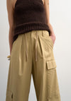 TOPSHOP Zoe Wide Leg Cargo Trousers, Beige