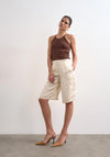TOPSHOP Lieke Longline Cargo Shorts, Ecru