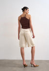 TOPSHOP Lieke Longline Cargo Shorts, Ecru