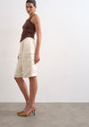 TOPSHOP Lieke Longline Cargo Shorts, Ecru