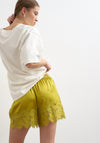 TOPSHOP Lotte Lace Detail Shorts, Green