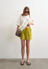 TOPSHOP Lotte Lace Detail Shorts, Green