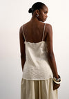 TOPSHOP Hallie Crinkle Satin Cami Top, Cream