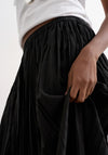 TOPSHOP Thea Pleated Maxi Skirt, Black