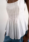 TOPSHOP Mariam Sleeveless A-Line Top, White