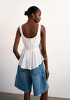 TOPSHOP Mariam Sleeveless A-Line Top, White