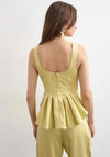 TOPSHOP Fatima Peplum Hem Top, Green