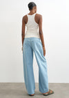TOPSHOP Pinstripe Denim Barrel Jeans, Light Blue