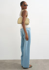 TOPSHOP Pinstripe Denim Barrel Jeans, Light Blue