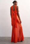 TOPSHOP Annika Ruffle Detail Maxi Dress and Scarf, Burnt Orange