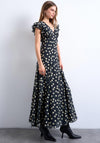 TOPSHOP Saga Polka Dot Maxi Dress, Black and Cream