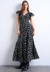 TOPSHOP Saga Polka Dot Maxi Dress, Black and Cream