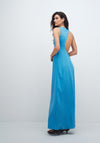 TOPSHOP Nana Back Cut-Out with Bead Detail Maxi Dress, Blue