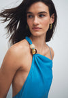 TOPSHOP Nana Back Cut-Out with Bead Detail Maxi Dress, Blue