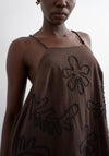 TOPSHOP Mia Trapeze Beaded Back Dress, Brown