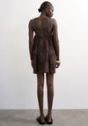 TOPSHOP Mia Trapeze Beaded Back Dress, Brown