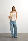 TOPSHOP Sofia Embroidered Lace Top, Off-White