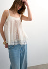 TOPSHOP Sofia Embroidered Lace Top, Off-White