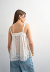 TOPSHOP Sofia Embroidered Lace Top, Off-White