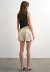 TOPSHOP Freya Bubble Hem Shorts, Beige