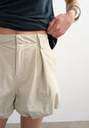 TOPSHOP Freya Bubble Hem Shorts, Beige