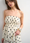 TOPSHOP Linea Bubble Hem Polka Dot Bandeau Top, Cream and Black