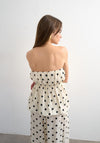 TOPSHOP Linea Bubble Hem Polka Dot Bandeau Top, Cream and Black