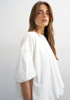 TOPSHOP Mandy Bubble Hem T-Shirt, Off White
