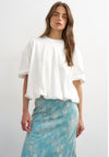 TOPSHOP Mandy Bubble Hem T-Shirt, Off White