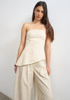 TOPSHOP Sina Asymmetric Bandeau Top, Beige