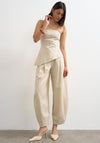 TOPSHOP Sina Asymmetric Bandeau Top, Beige