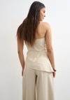 TOPSHOP Sina Asymmetric Bandeau Top, Beige