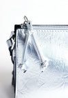 TOPSHOP Simone Distressed Shoulder Bag, Silver