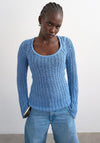 TOPSHOP Knitted Relaxed Sweater, Blue