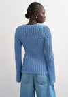 TOPSHOP Knitted Relaxed Sweater, Blue