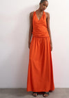 TOPSHOP Nadi Scarf Neck Maxi Dress, Orange