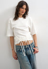 TOPSHOP Malle Drawstring Detail T-Shirt, White