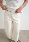 TOPSHOP Para Striped Barrel Trousers, Cream